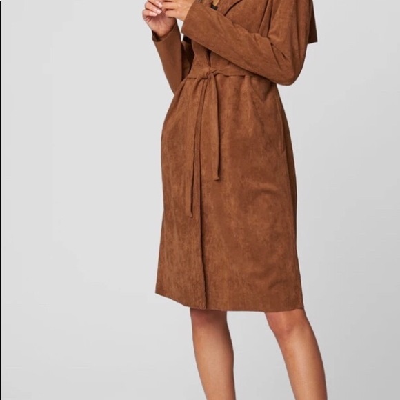 Blank NYC Coco Faux Suede Belted Trench Coat Small - Picture 4 of 14